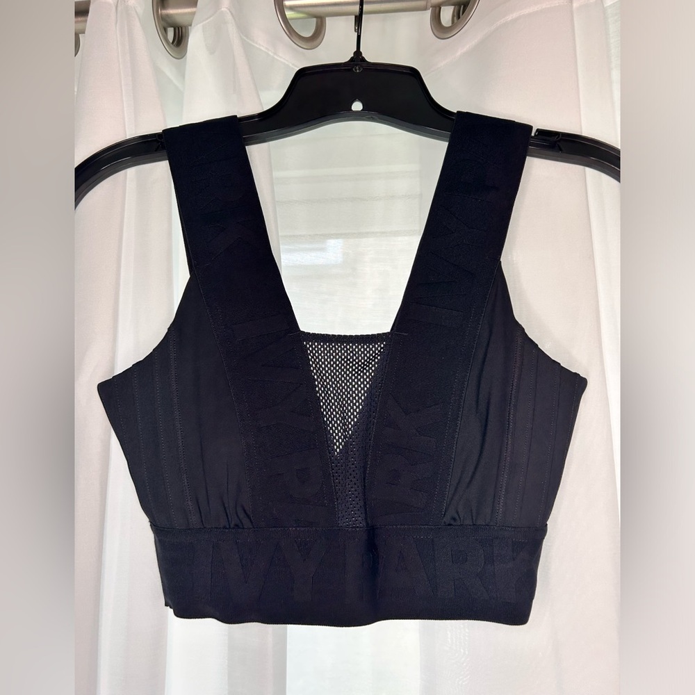IVY PARK Black Mesh Detail Top